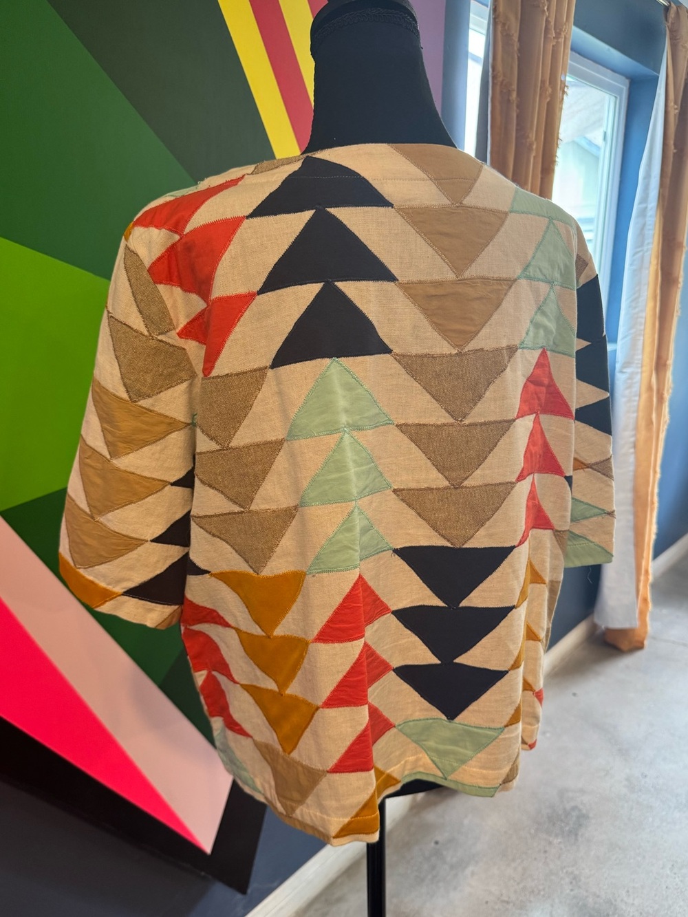 Anthropologie The Odells Uli Abstract Patchwork Blouse - Picture 6 of 7